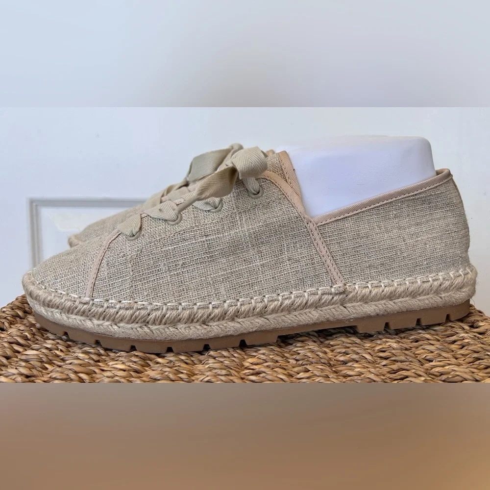 Circus by Sam Edelman Lace Up Espadrille‎ Flats Beige Size 10M